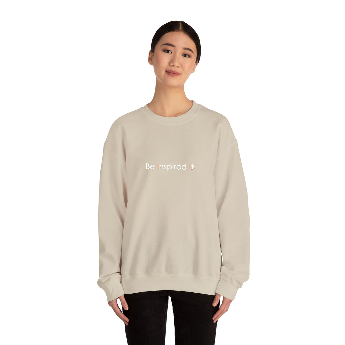 "Be Inspired" Embroidered Crewneck Sweatshirt