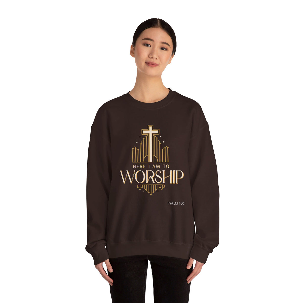 Here I Am To Worship Unisex Heavy Blend™ Crewneck Sweatshirt
