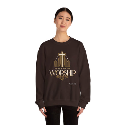 Here I Am To Worship Unisex Heavy Blend™ Crewneck Sweatshirt