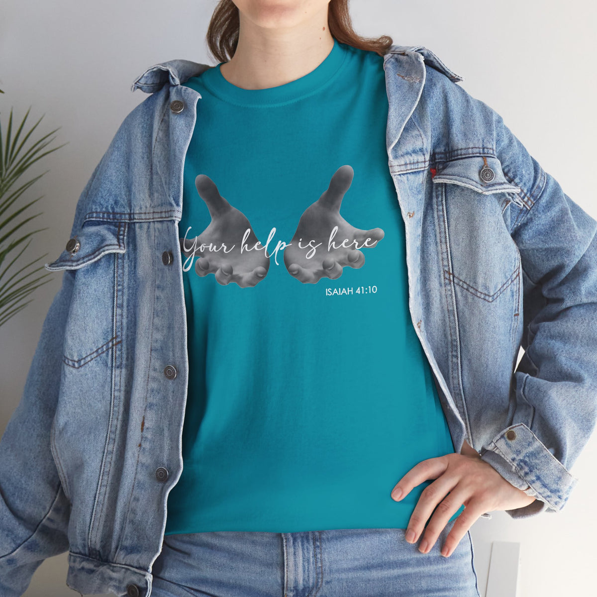 "Your Help Is Here" Women's Crewneck Graphic T-Shirt