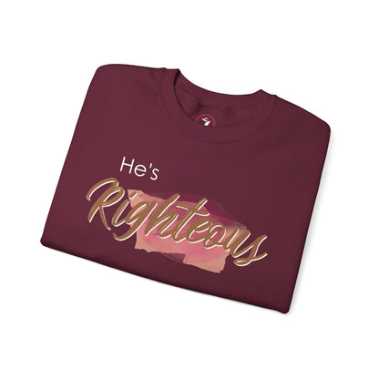 He's Righteous Unisex Heavy Blend™ Crewneck Sweatshirt