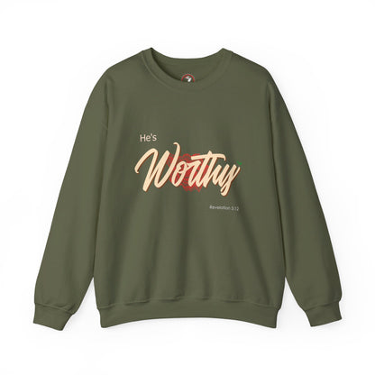 He's Worthy Unisex Heavy Blend™ Crewneck Sweatshirt