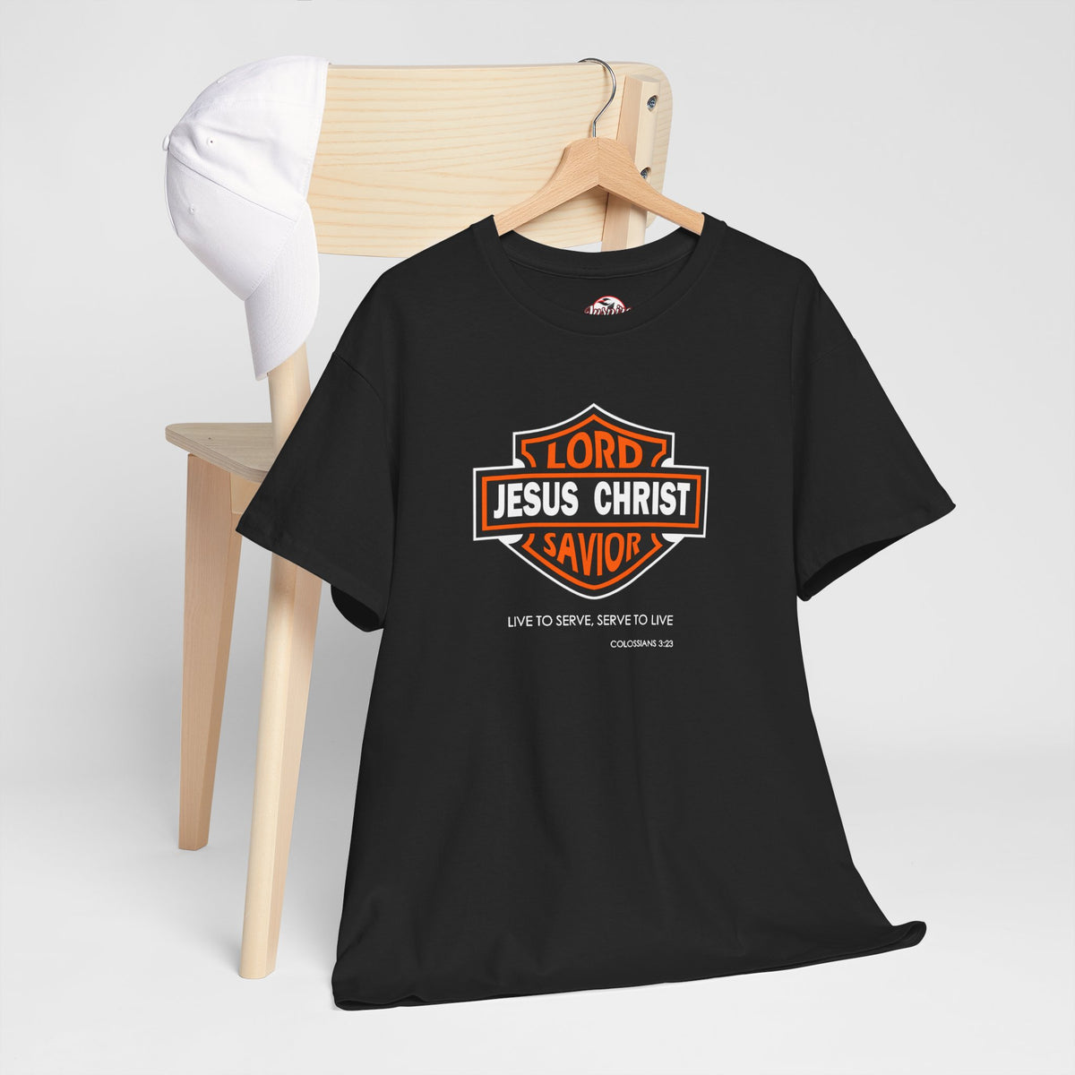 "Jesus Christ Lord and Savior" Motivational Crewneck Graphic T‑Shirt
