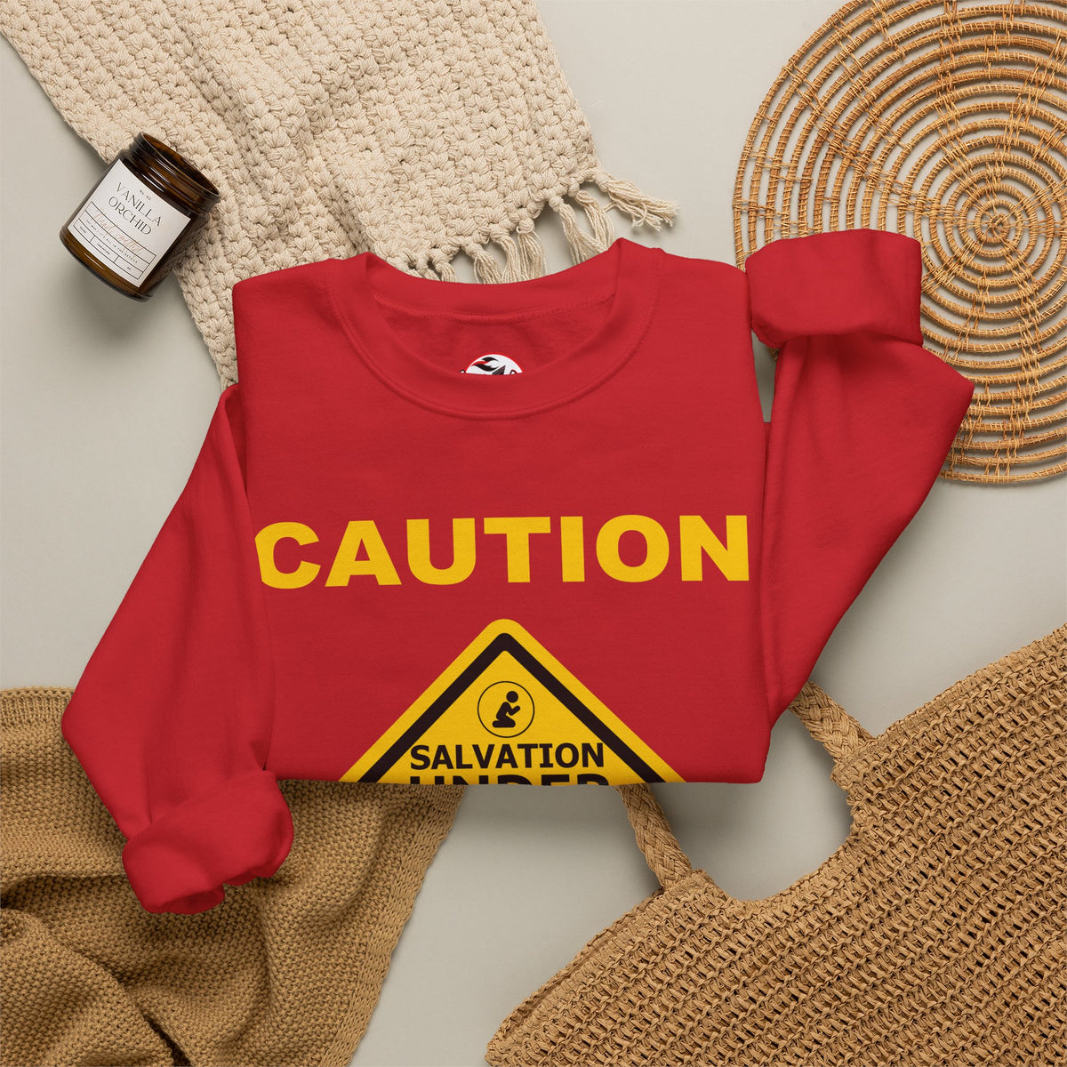 Caution: Salvation Under Construction Crewneck Sweatshirt