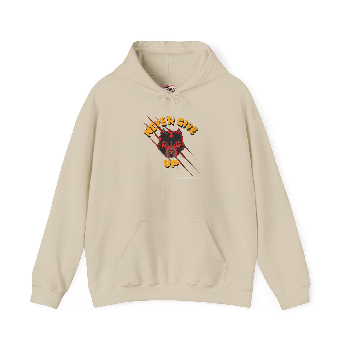 "Never Give Up" Hoodie Men's Motivational Graphic Hooded Sweatshirt
