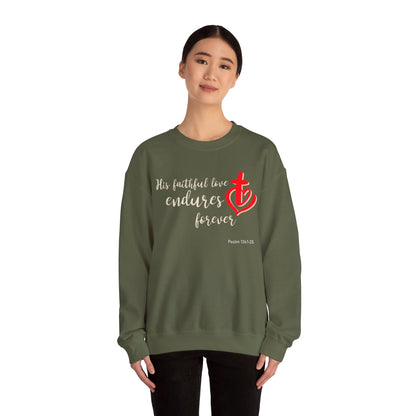 His Faithful Love Unisex Heavy Blend™ Crewneck Sweatshirt