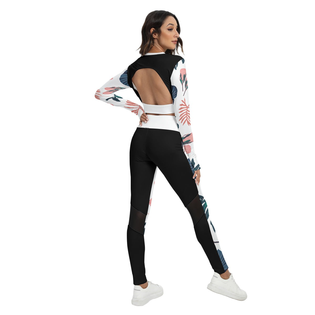 Inspire Wear All-Over Print Women's Sport Set With Backless Top And Leggings