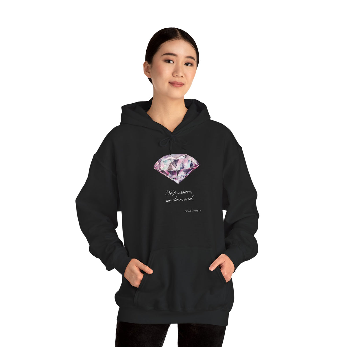 "No Pressure, no Diamond" Women's Heavy Blend™ Hooded Sweatshirt