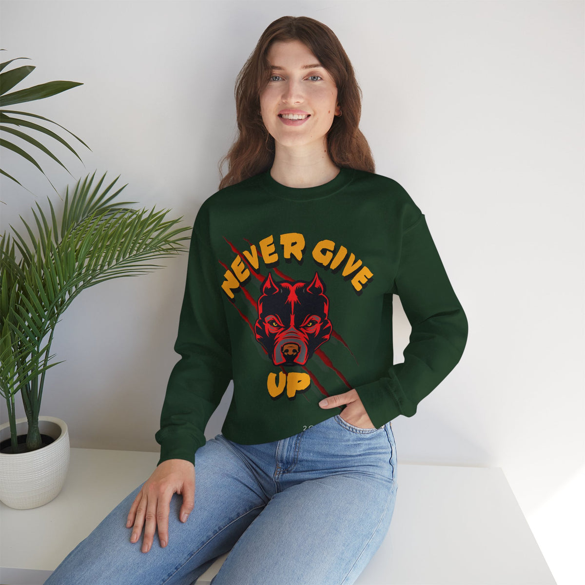 "Never Give Up" Crewneck Sweatshirt