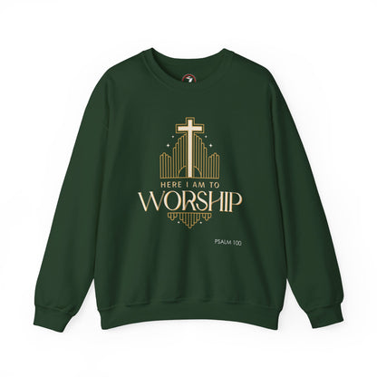 Here I Am To Worship Unisex Heavy Blend™ Crewneck Sweatshirt