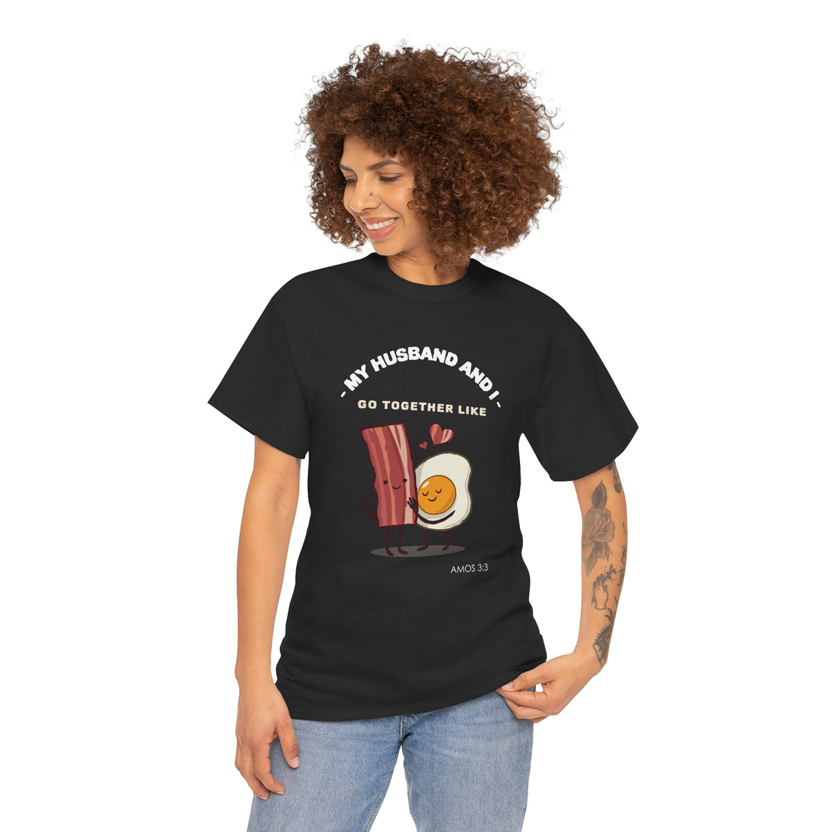 "My Husband and I Go Together Like Bacon & Eggs" Couple Breakfast Graphic Tee