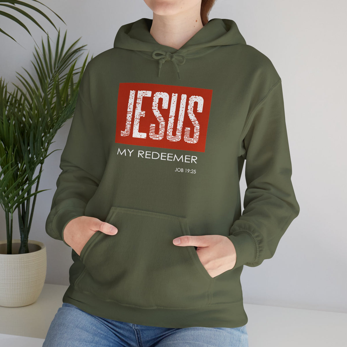"Jesus My Redeemer" Inspirational Pullover Hoodie