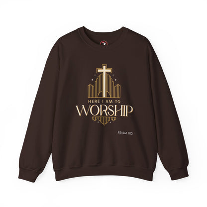 Here I Am To Worship Unisex Heavy Blend™ Crewneck Sweatshirt
