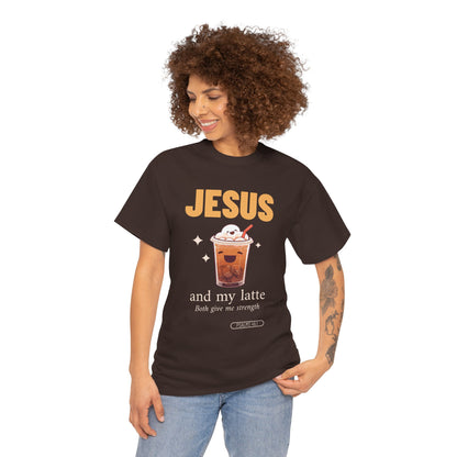 “Jesus and My Latte” Faith & Coffee Unisex Graphic Tee