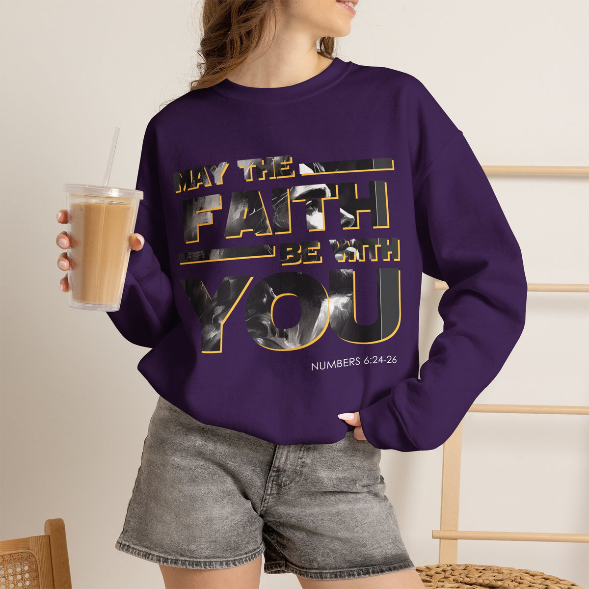 "May the Faith Be With You" Inspirational Crewneck Sweatshirt