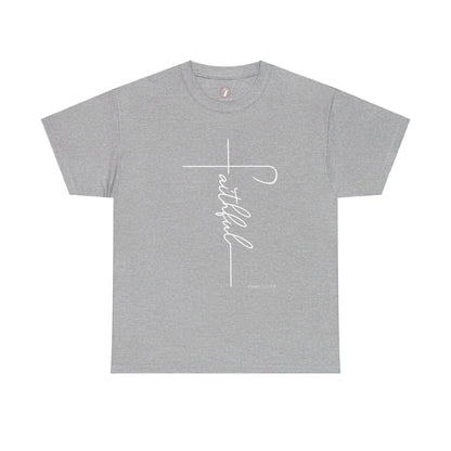 Faithful Fancy Script Unisex Heavy Cotton Tee