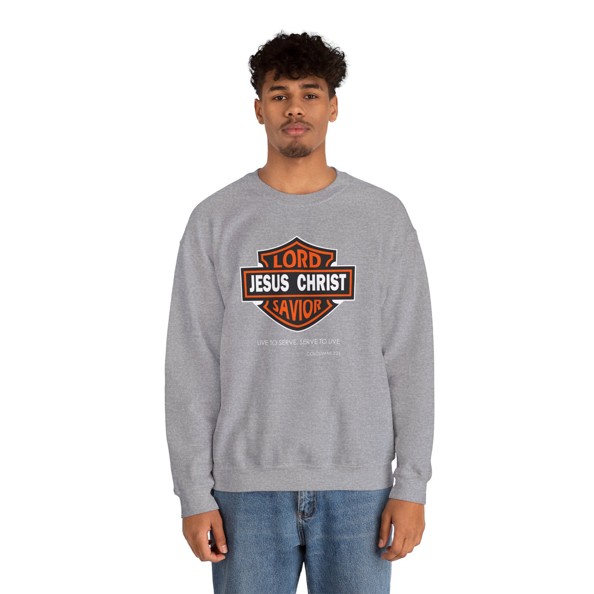"Jesus Christ Lord and Savior" Motivational Crewneck Sweatshirt