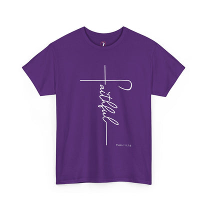 Faithful Fancy Script Unisex Heavy Cotton Tee