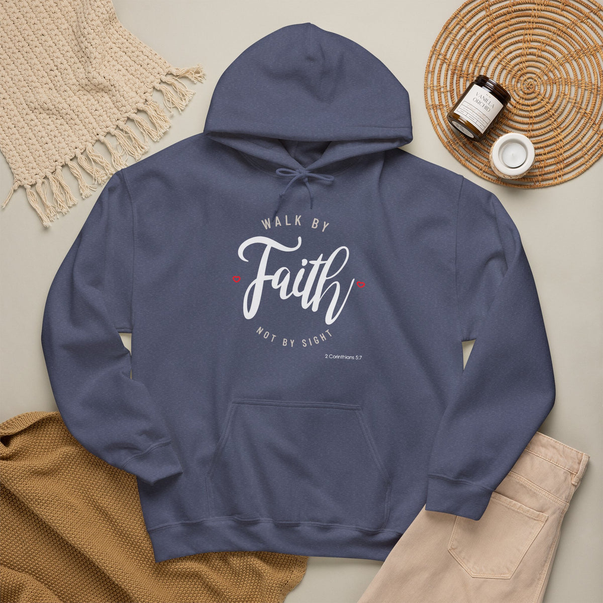 "Walk by Faith Not by Sight" Motivational Pullover Hoodie