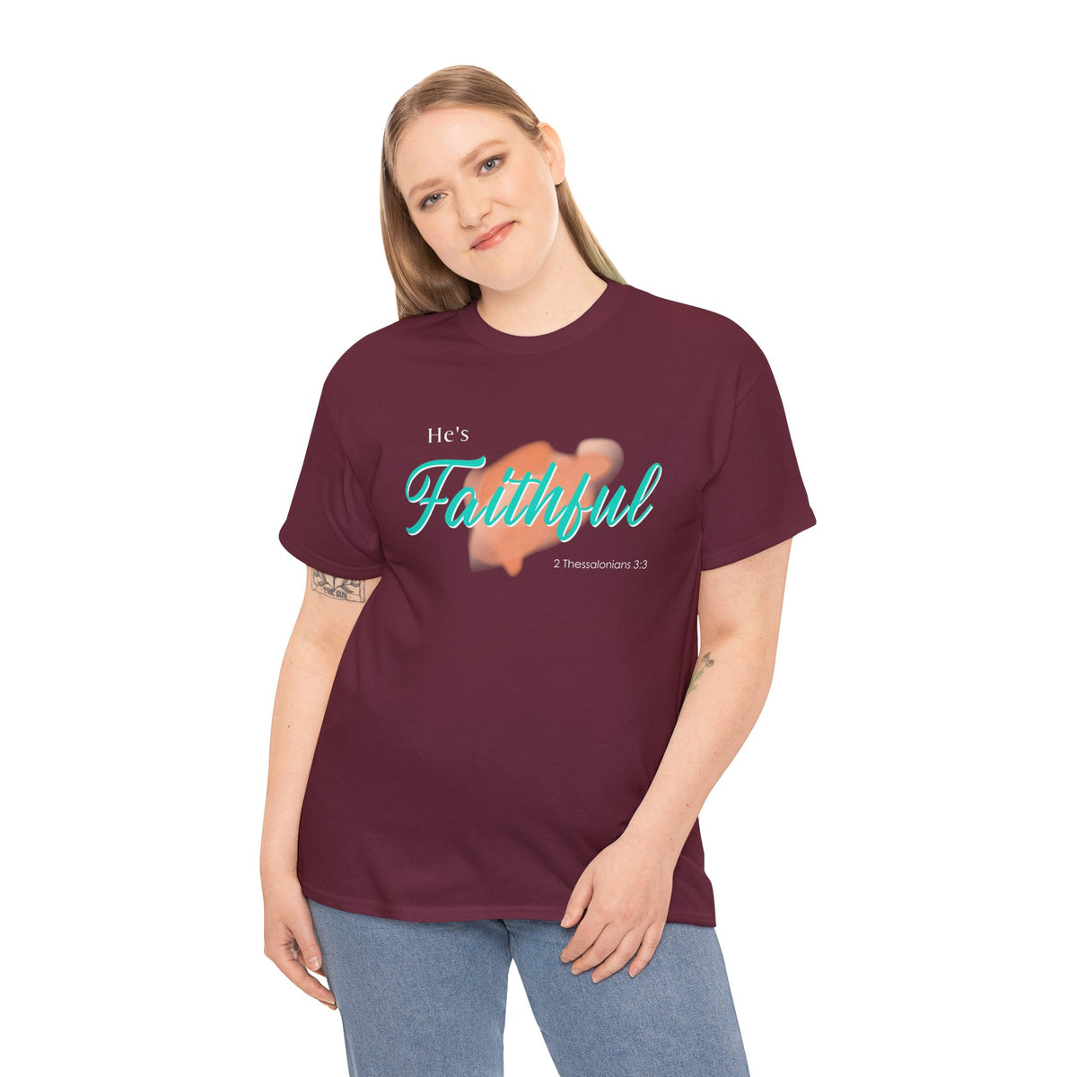 "He’s Faithful" Inspirational Women's T-Shirt