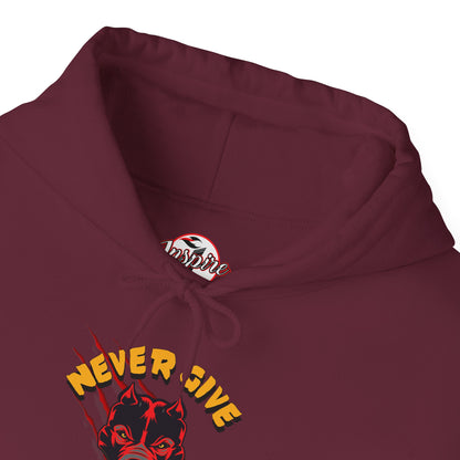 "Never Give Up" Hoodie Men's Motivational Graphic Hooded Sweatshirt