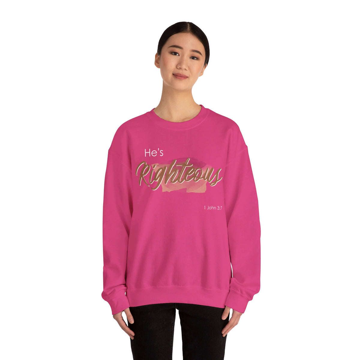 He's Righteous Unisex Heavy Blend™ Crewneck Sweatshirt