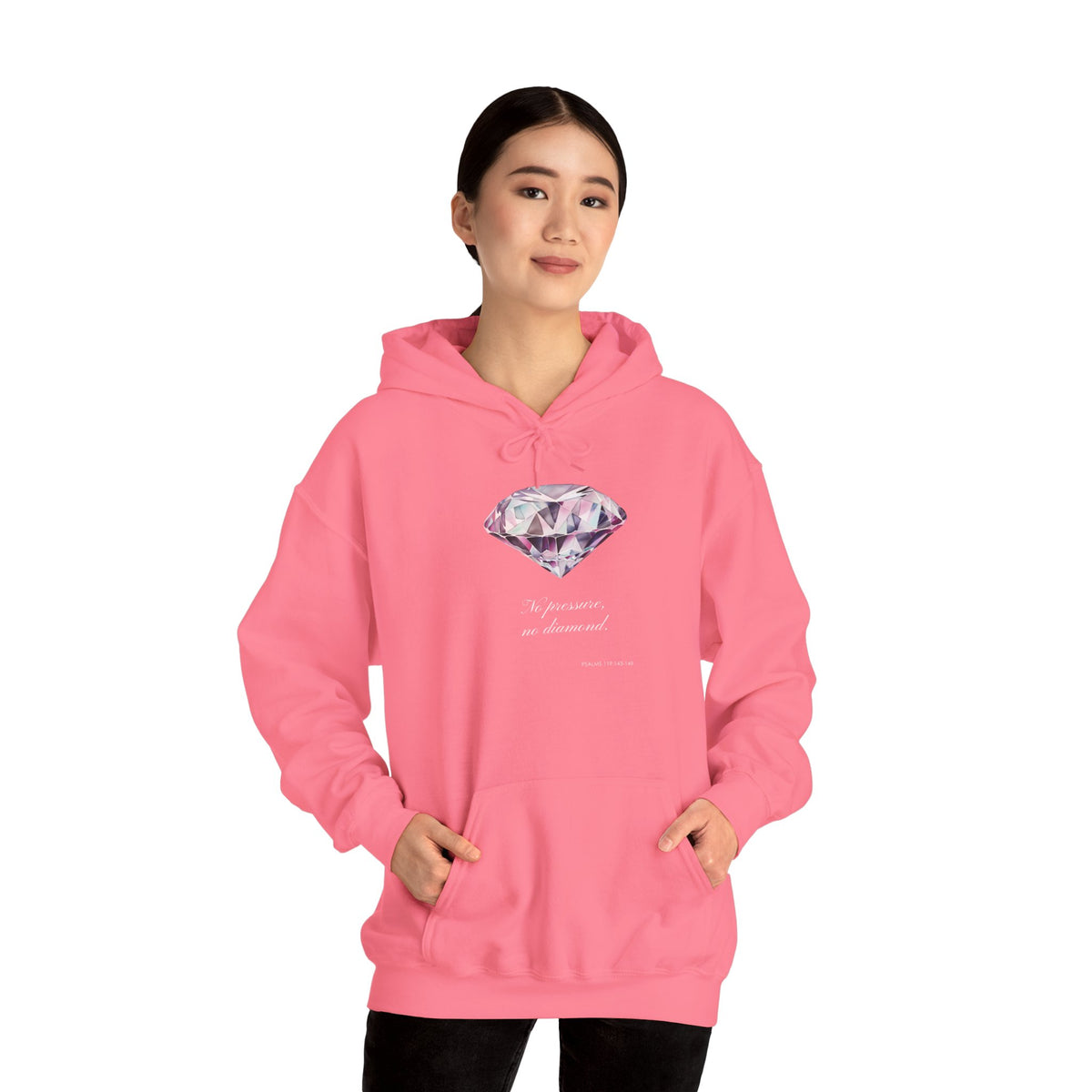 "No Pressure, no Diamond" Women's Heavy Blend™ Hooded Sweatshirt