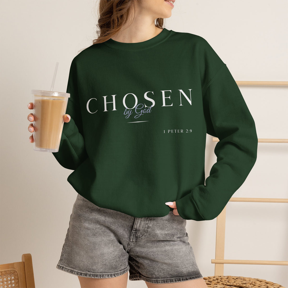 "Chosen by God" Inspirational Crewneck Sweatshirt