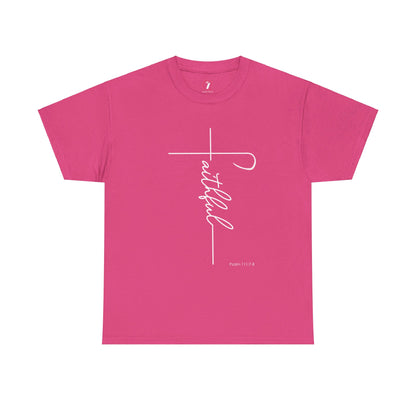Faithful Fancy Script Unisex Heavy Cotton Tee