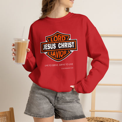 "Jesus Christ Lord and Savior" Motivational Crewneck Sweatshirt