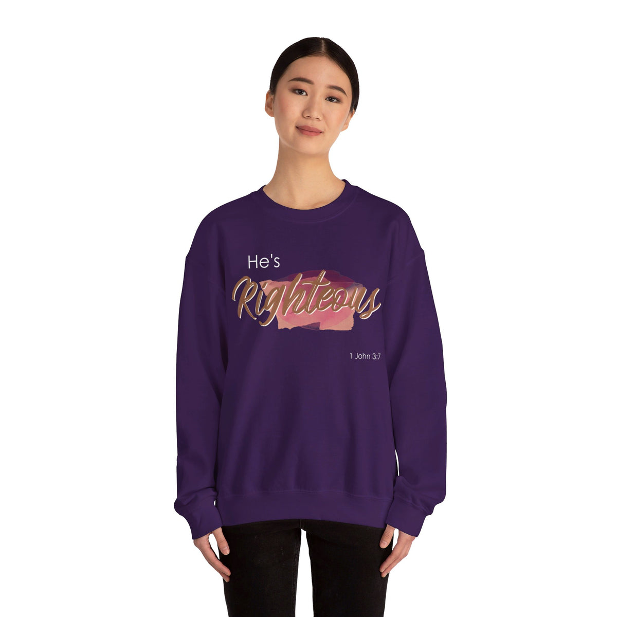 He's Righteous Unisex Heavy Blend™ Crewneck Sweatshirt