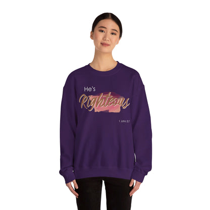 He's Righteous Unisex Heavy Blend™ Crewneck Sweatshirt