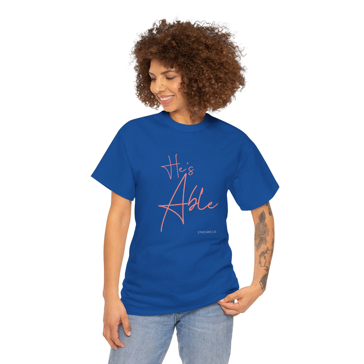 "He's Able" Women's Inspirational T-Shirt