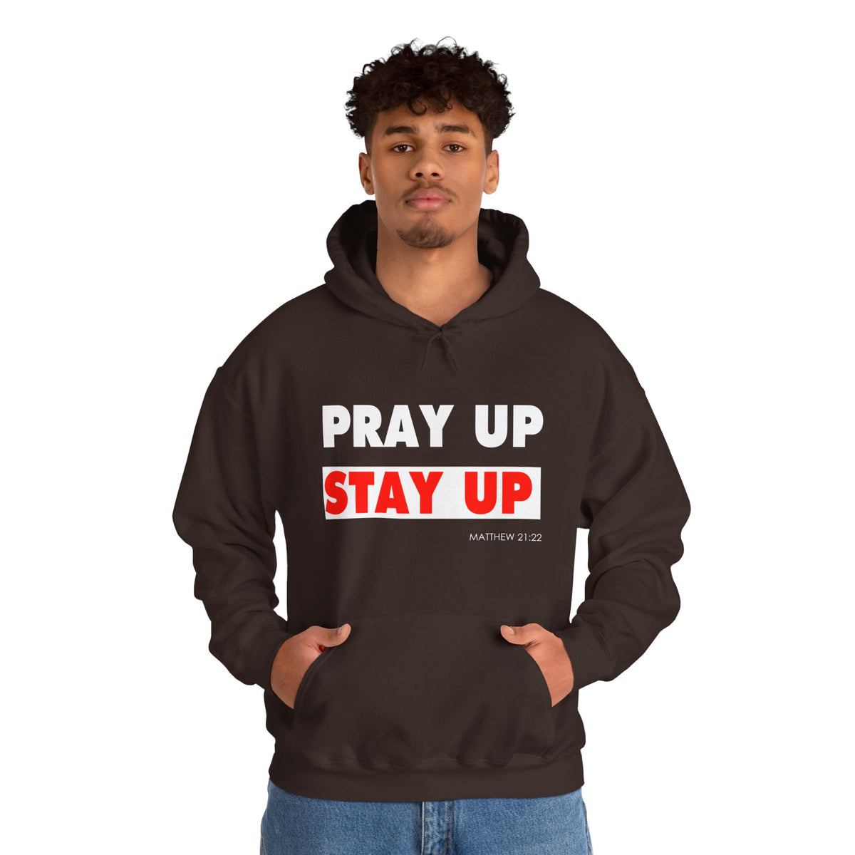 Pray Up Stay Up Hoodie - Inspirational Unisex Hooded Sweatshirt