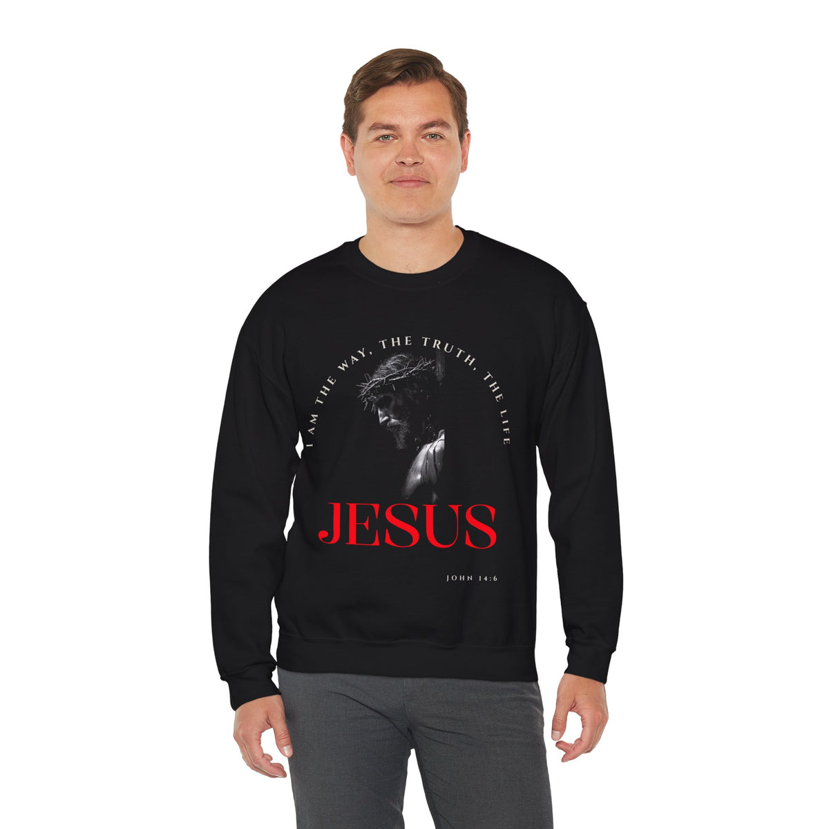 "I Am The Way" Jesus Inspirational Crewneck Sweatshirt