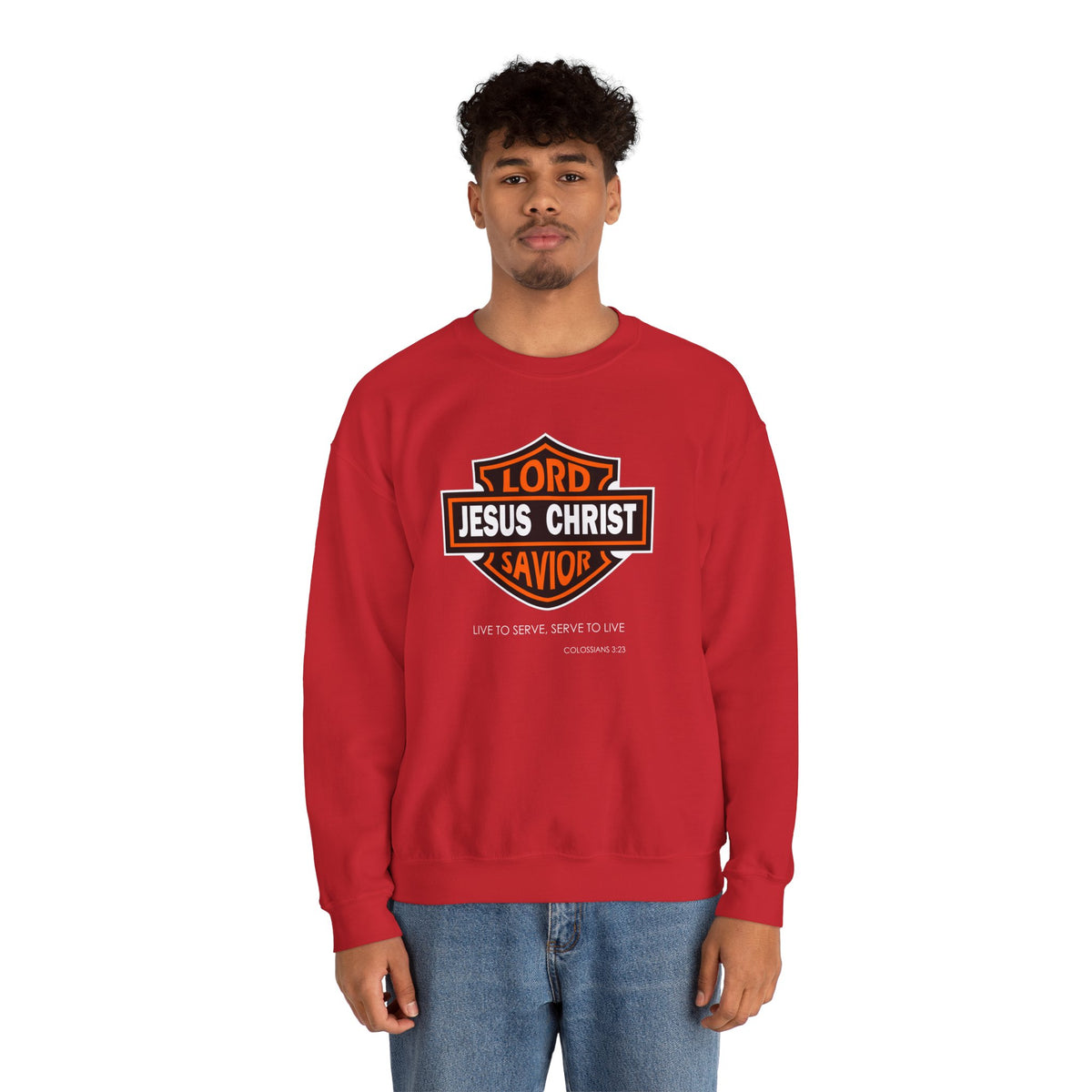 "Jesus Christ Lord and Savior" Motivational Crewneck Sweatshirt