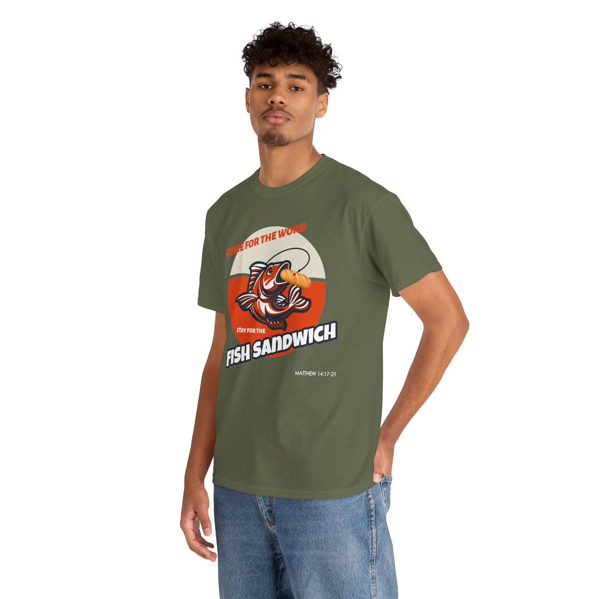 "Come for the Word" Fish Sandwich Graphic T-Shirt