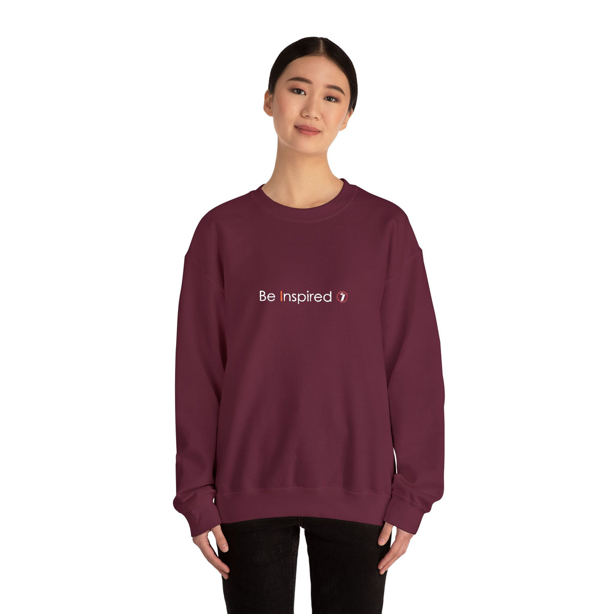 "Be Inspired" Embroidered Crewneck Sweatshirt