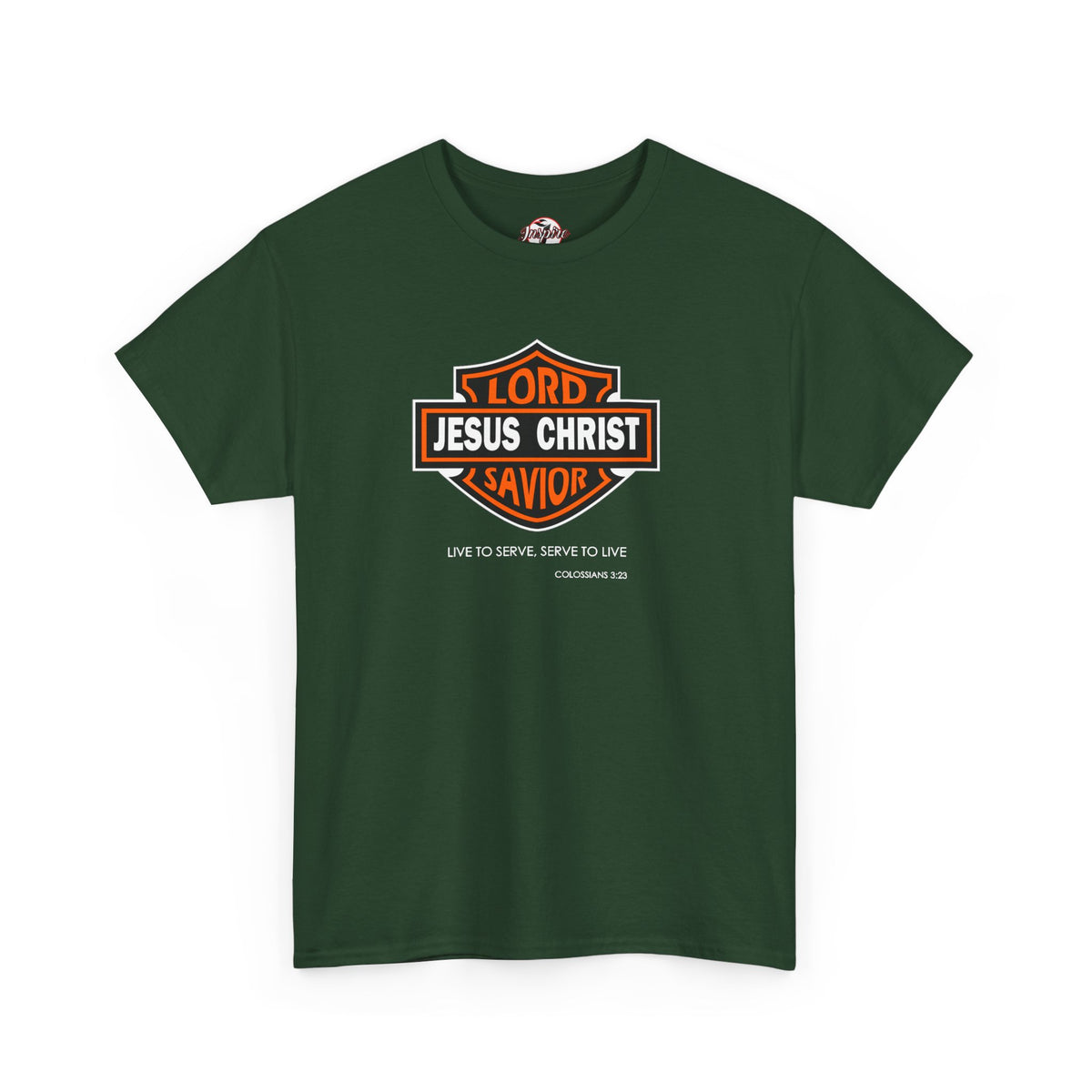 "Jesus Christ Lord and Savior" Motivational Crewneck Graphic T‑Shirt