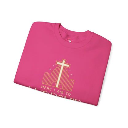 Here I Am To Worship Unisex Heavy Blend™ Crewneck Sweatshirt
