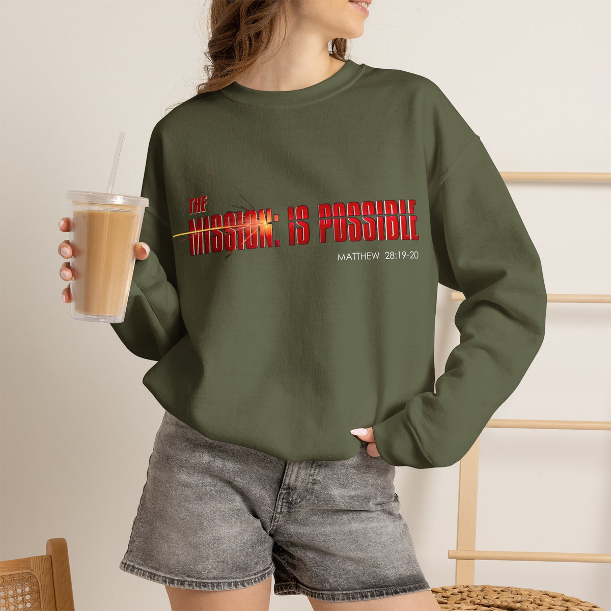 "The Mission is Possible" Motivational Crewneck Sweatshirt