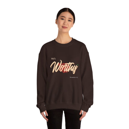 He's Worthy Unisex Heavy Blend™ Crewneck Sweatshirt