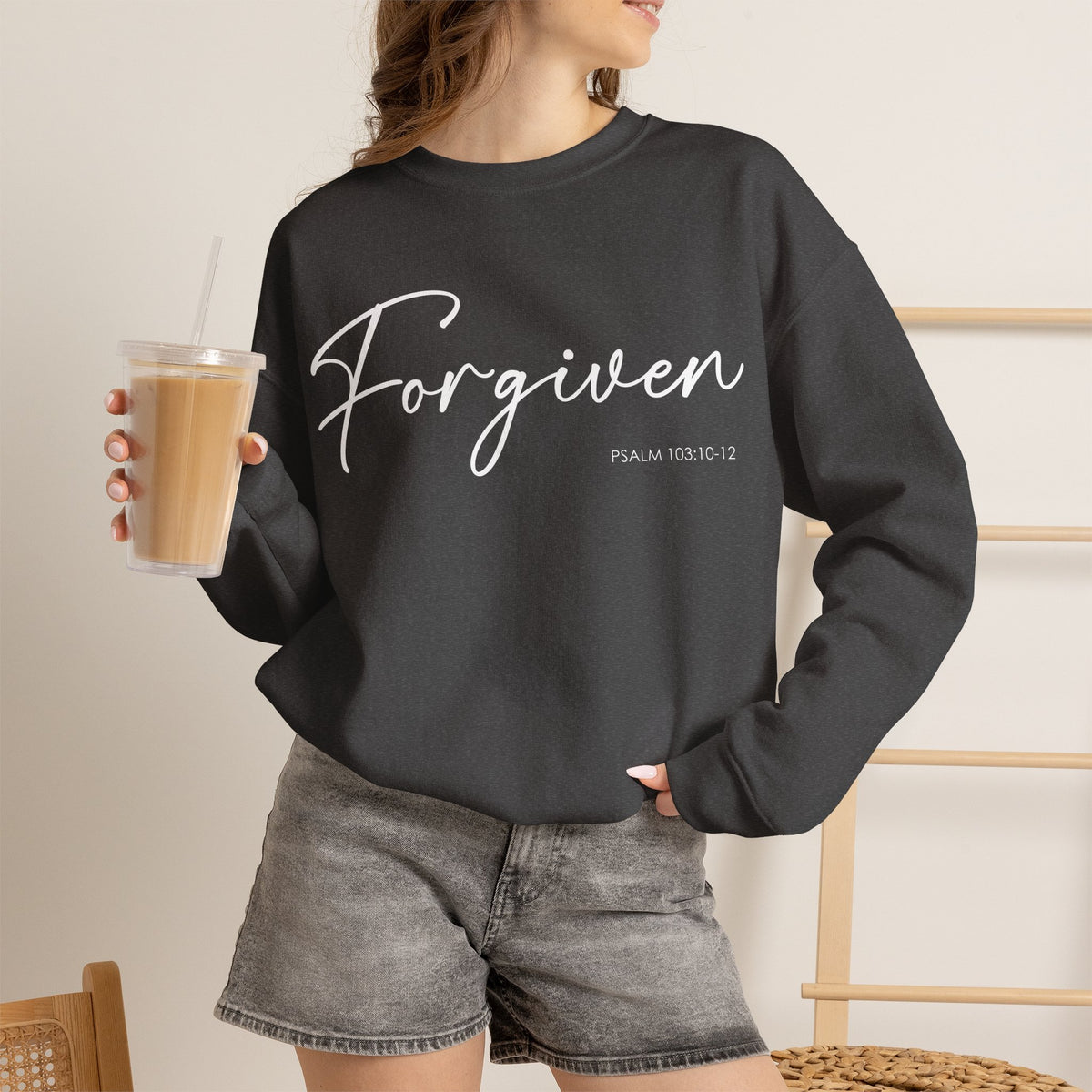 "Forgiven" Inspirational Pullover Crewneck Sweatshirt