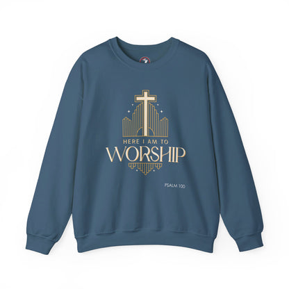 Here I Am To Worship Unisex Heavy Blend™ Crewneck Sweatshirt
