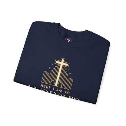 Here I Am To Worship Unisex Heavy Blend™ Crewneck Sweatshirt