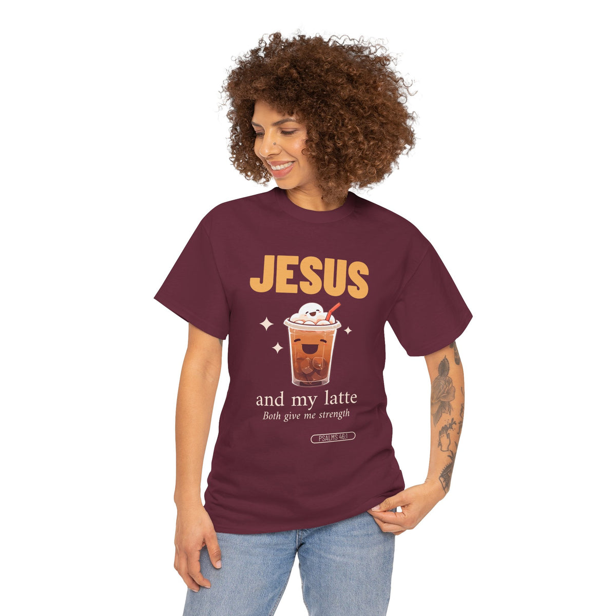 “Jesus and My Latte” Faith & Coffee Unisex Graphic Tee