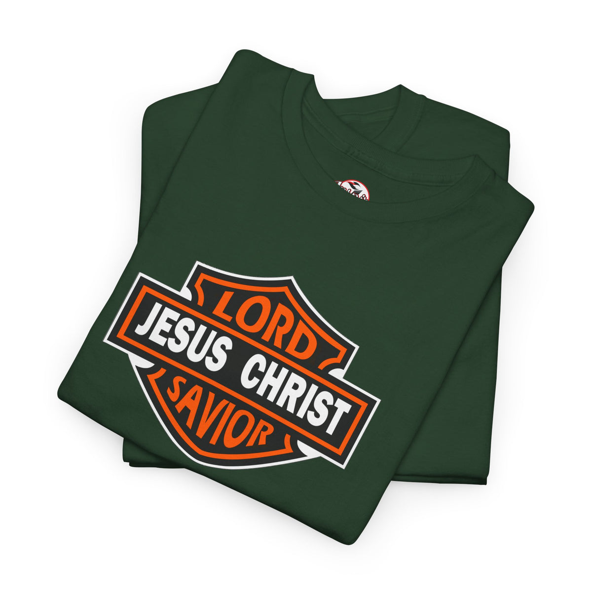 "Jesus Christ Lord and Savior" Motivational Crewneck Graphic T‑Shirt