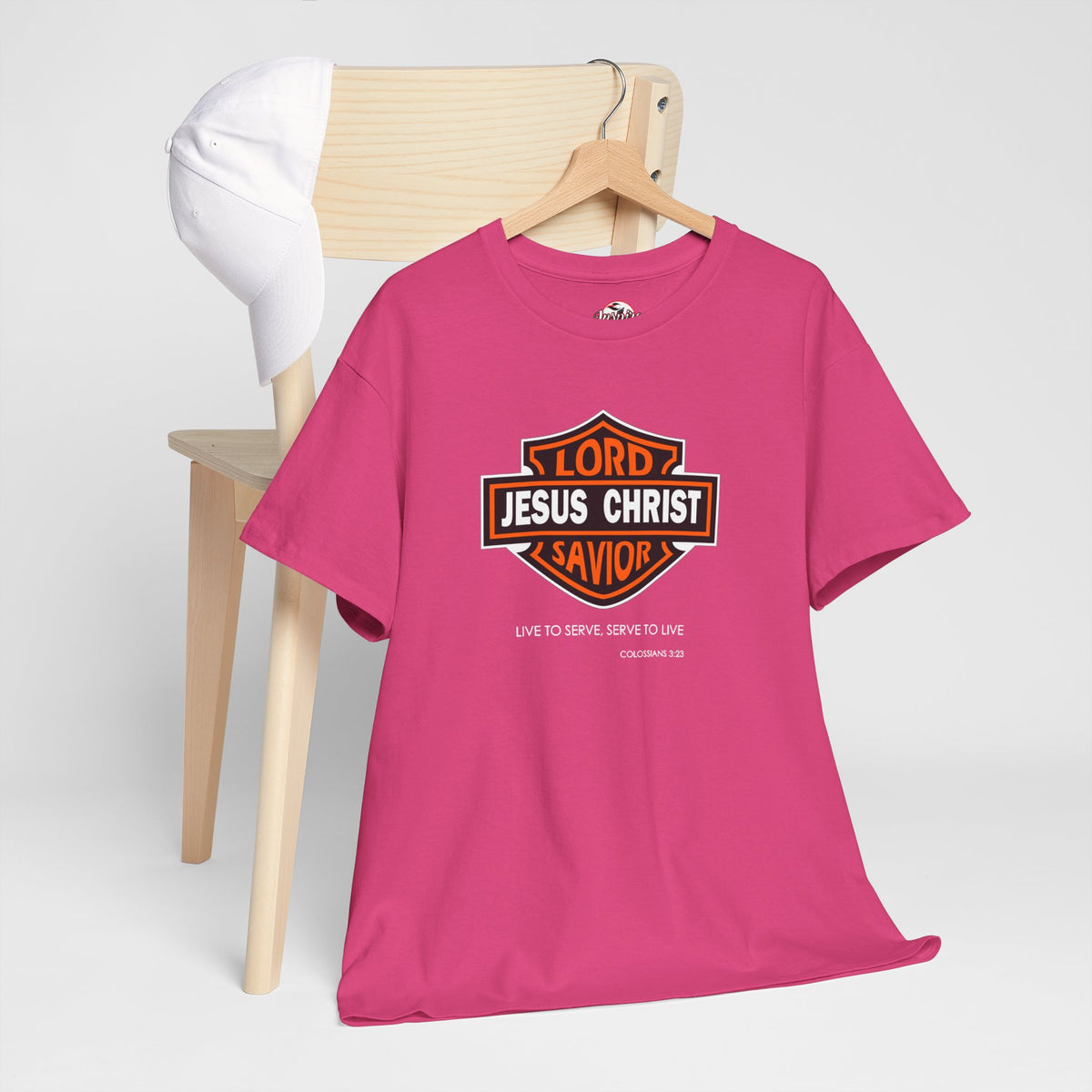 "Jesus Christ Lord and Savior" Motivational Crewneck Graphic T‑Shirt