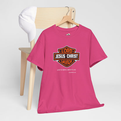 "Jesus Christ Lord and Savior" Motivational Crewneck Graphic T‑Shirt