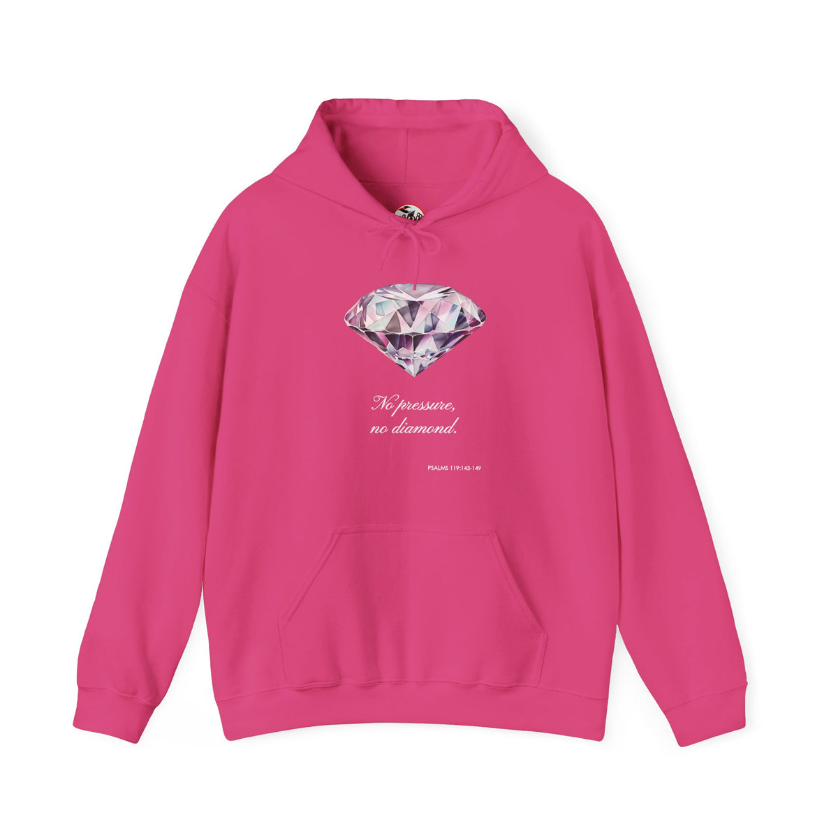 "No pressure, no Diamond" Inspirational Graphic Pullover Hoodie